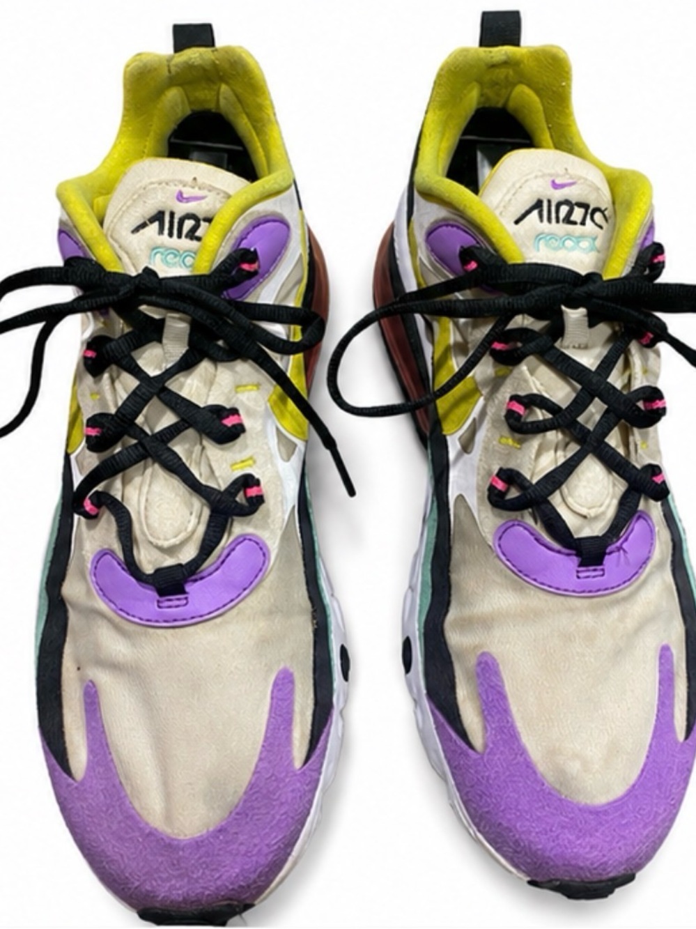Nike Air Max 270 React Bauhaus AO4971-101 Men’s Size 12 Multicolor Running Shoes - Picture 2 of 7